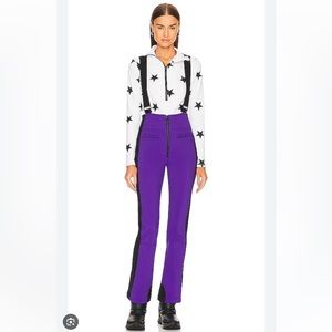 Women’s Goldberg high end ski pants with suspenders in amathyst